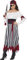 Piraten-Lady Kostüm Kleid mit Armbinden Gürtel und Kopftuch, Large