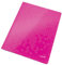 Leitz WOW A4 Schnellhefter, PP-laminierter Karton, Flachhefter mit 60 Blatt Kapazität, Pink, 30010023