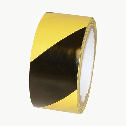 JVCC HZ-8 Hazard Warning Tape: 2 in. x 18 yds. (Black with Yellow stripes) by J.V. Converting