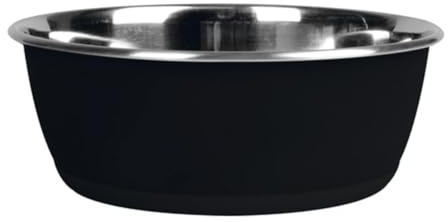 Karlie Beschreibbarer Napf, Hundenäpfe, Edelstahl, Schwarz, 500 ml, Durchm.8-13 cm