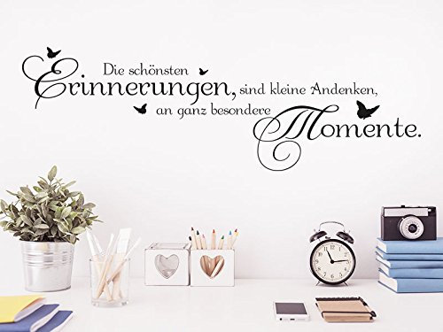 Klebeheld Wandtattoo Erinnerungen an besondere Momente (Farbe schwarz/Größe 80x25cm)