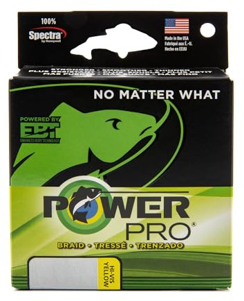 Power Pro Spectra Fiber Braided Fishing Line, Hi-Vis Yellow, 300YD/15LB