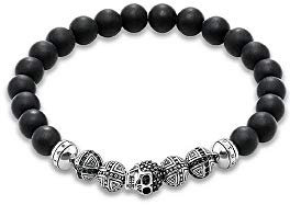 Thomas Sabo Herren Armband Totenkopf Obsidian schwarz Rebel at Heart 925 Sterling Silber A1099-159-11