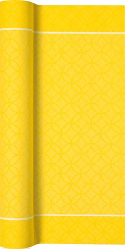 Unbekannt Tischläufer Rolle Ornamente gelb/Airlaid/Tischband für Party/Geburtstag 40cm x 4,90m