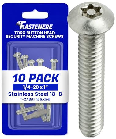 Vis de sécurité Torx en acier inoxydable inviolable, taille de filetage 1/4-20 x 2,5 cm