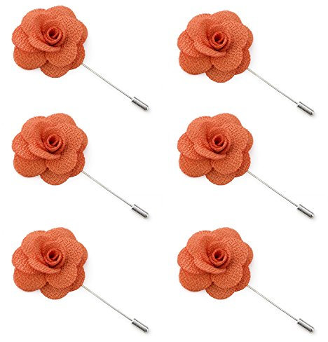 TOPTIE lot de 6 épinglette à fleur de revers pour hommes Rose pour le bâton de boutonnière de mariage
