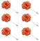 TopTie 6 Stück Ansteckblumen Herren Handgemachte Blume Orange Boutonniere für Braut Brautjungfer Gäste