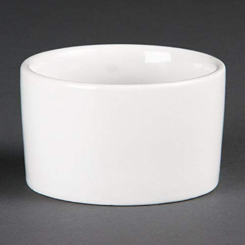 12X Olympia Whiteware Contemporary Ramekins 90mm Porcelain Dishes Bakeware