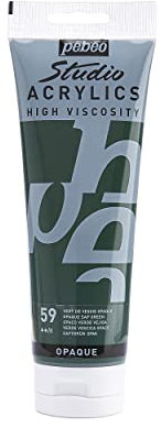 Pébéo - Acrylique Fine Studio Acrylics - Peinture Acrylique Verte - Vert de Vessie Opaque - 250 ml 169-059