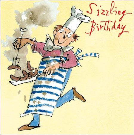 Woodmansterne Birthday Card - Quentin Blake - Sizzling Chef! (2007)