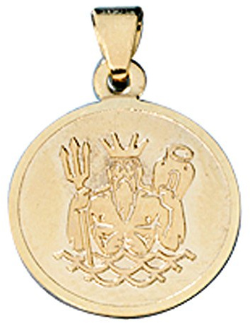 Jobo Sternzeichen-Anhänger aus 8 Karat 333 Gold 12 mm rund