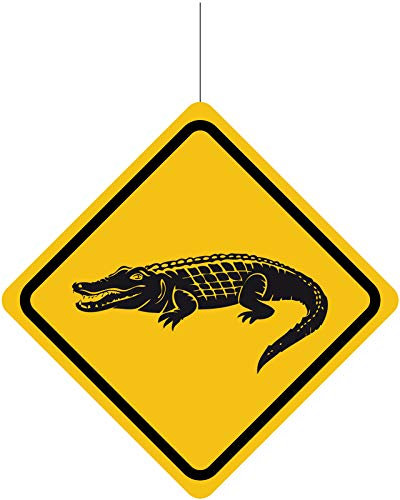 Everflag Deckenhänger Verkehrsschild Achtung : Krokodil