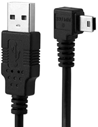 chenyang Câble mini USB USB 2.0 vers Mini USB-B 5 broches, câble d'extension de données à angle droit de 90 degrés 1.8m