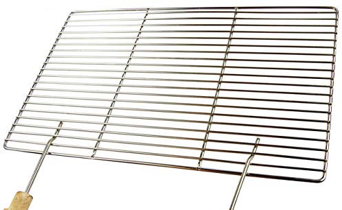 AKTIONA Edelstahl Grillrost 54 x 34 cm + 2 Griffe (nur 10 mm Stababstand) Stäbe Ø 4mm für Buschbeck Grill