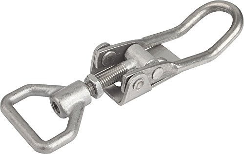 Kipp 05552-1611451 Verstellbarer Riegel aus Stahl, 27,5 cm Höhe, Stil A, verzinkt und blau verchromt, 6500 N Haltekraft, 145 mm Länge, metrisch