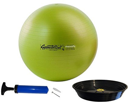 ATC Handels GmbH Pezzi Gymnastikball MAXAFE - Set - inkl. Ballschale + Pumpe 65cm Apfel grün