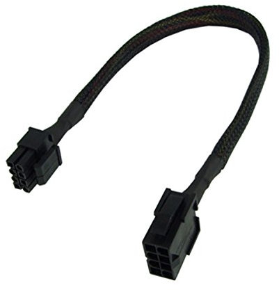 Phobya Verlängerung 8-Pin oder EPS12V 30cm - Schwarz Kabel Lüfterkabel und Adapter