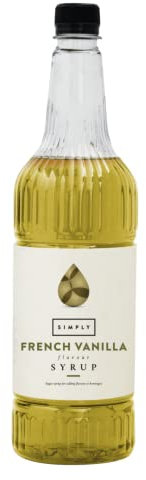 Simply French Vanilla Syrup, Vegan & Nut Free Flavoured Syrup for Coffee, Cocktails & Baking (1 Litre)