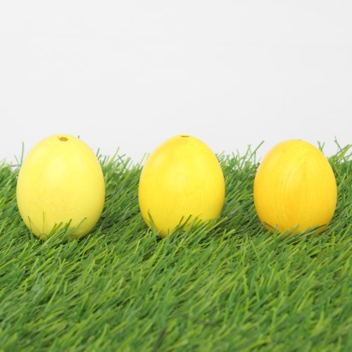 Ei Osterei, echte ausgeblasene Hühnereier für Osternest Ostern, 12er Box, sortiert in 3 verschiedenen Farbtönen, gelb