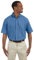 Harriton Men's 6.5 oz Short Sleeve Button Down Denim Shirt M550S blue XXX-Large (US)