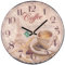 levandeo Wanduhr Holz 30x30cm Rund Holzuhr Birkenholz Uhr Holzbild Kaffee Espresso Küchenuhr Küche Deko Küchendeko Coffee Cappuccino