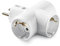 FAMATEL – Adaptador enchufe triple | Cerámica | TT | 16A | 250V | Blanco Marfil