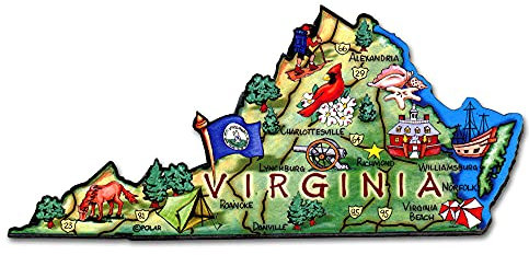ARTWOOD Magnet - Virginia State MAP by Classic Magnets
