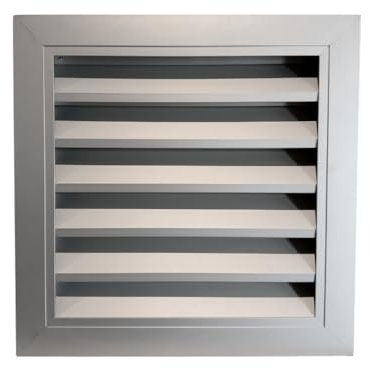 AirTech-UK Aluminium Anodised Louvre Vent with Steel Mesh– Weatherproof Ventilation Grille - Large Air Vent Cover for Outdoor Use (500 x 500 mm)