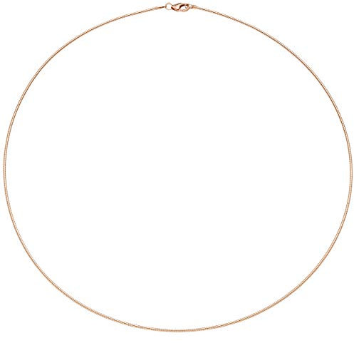 Jobo Damen Halsreif 925 Sterling Silber rotgold vergoldet 1,1 mm 42 cm Kette Halskette