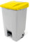 Contenedor Basura, Cubo con Ruedas (80 L, 740 x 490 x 420 mm, Cuerpo Gris, Tapa Amarilla)