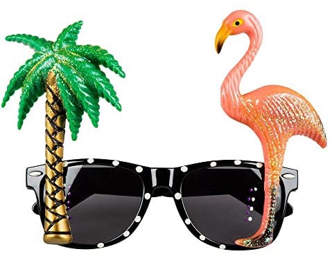 Boland 52517 Hawaiian Party Glasses with Flamingo and Palm Tree, Costume Accessories, Fancy Dress Costumes, Carnival, Summer Party