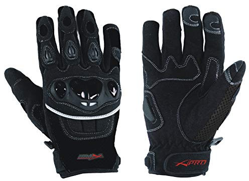 A-Pro Handschuhe Textil Motorrad Knoechel Schutz Sommer Racing Cross Quad Schwarz L