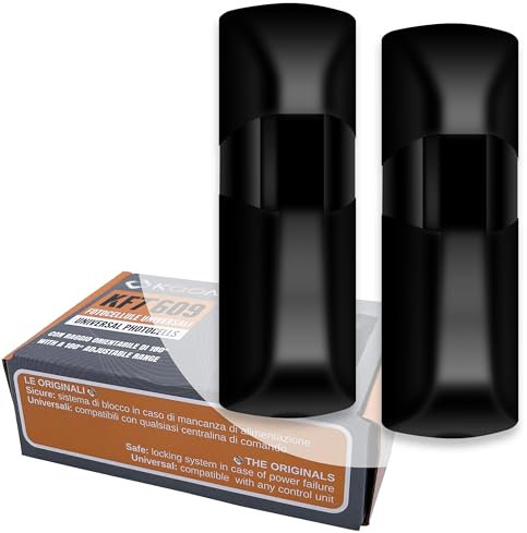 ar de fotocélulas universales Ajustables a 180 ° - 12-24 V CA-CC - fotocélula Universal para Exteriores, aplicación de Pared - Adaptable a Cualquier Puerta, automatización o Sistema de de Seguridad