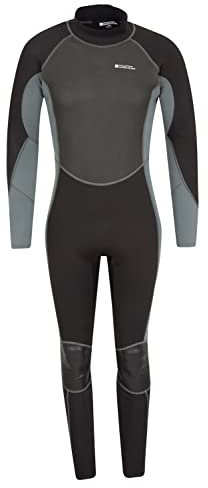 Mountain Warehouse Neoprenanzug für Herren - Körper: 2.5mm, Enge Passform, Neoprenanzug mit flachen Nähten, Verstellbarer Verschluss, Reißverschluss - Für Surfen Kohle Medium/Large