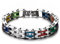JewelryWe Mens Punk Rainbow Silicone Stainless Steel Bike Bicycle Chain Bracelet, 8.1 Inch
