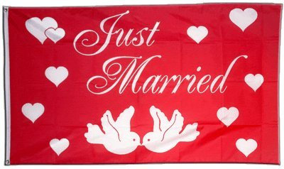 Flaggenfritze Fahne/Flagge Just Married + gratis Sticker