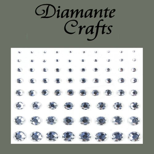 1mm - 8mm Clear Diamante Self Adhesive Rhinestone Vajazzle Body Nail Gems - created exclusively for Diamante Crafts