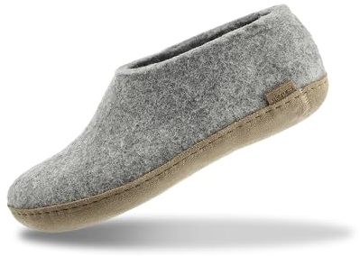 GLERUPS Indoor Shoes Men & Women | Unisex Wool Slippers with Leather Sole | Comfy Slippers Women Men | Cosy Gents and Ladies Slippers