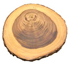 apollo The HOUSEWARES Brand Rustica Board, Round, Acacia Wood, Perfect for Weddings, Christmas, Cakes, Centrepiece, Diameter 20-25cm, Natural