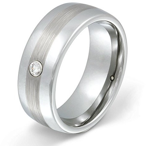 Ein schöner Wolframring (Tungsten), Ehering, Freundschaftsring mit gratis Gravur-54 (17,2)