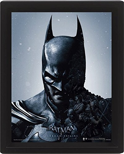 Batman Arkham gerahmtes 3D Linsenraster-Poster (26 x 21 cm)