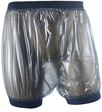 Haian Unisex-Inkontinenz-Schlupfhose für Erwachsene aus Kunststoff, Komfort-Hose, Schwarz-transparent, Größe L