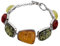 YAZILIND Frauen-Weinlese-Silber überzogene orange Bernstein-Armband-Armbänder Schmuck Geschenke