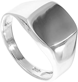 jewellerybox Sterlingsilber Gravierbarer Herren Siegelring Größe 57 (Erhältlich 53-70)