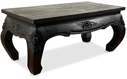 livasia Opiumtisch aus Massivholz – 80x40x35cm – Handgeschnitzter Beistelltisch Holz aus Thailand, Nachhaltig und Zeitlos, setzt Stilvolle Akzente als Sofatisch