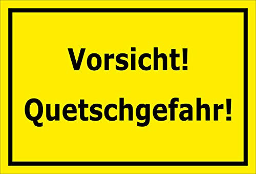 Melis-Folienwerkstatt Aufkleber – Vorsicht Quetschgefahr - 15x10cm – S00070-138-C -20 VAR