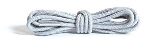 Kaps Cordones Redondos Finos, Cordones de Calidad de 2 mm de Ancho, 100% algodón para Calzado Informal y de Moda, Hechos en Europa, 1 par (90 cm - 36 inch - 5 to 6 Con ojales/ 83 - gris claro)