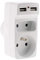 Biplite 6A + 16A avec 2 chargeurs USB -Blanc