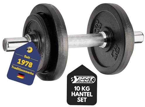 BEST SPORTING Hantelset Kurzhantel Hanteln 10 kg aus Gusseisen mit Stellringen - Hantel verstellbar für Männer und Frauen - Für Dein Workout und Fitnesstraining Zuhause - Adjustable Dumbbell Set