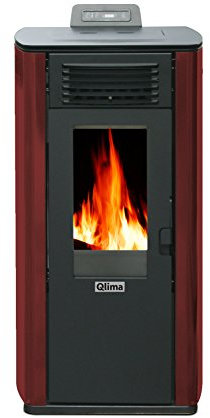 QLIMA Fiorina 90 stufa a pellet metallo rosso